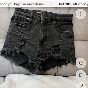 Aeropostale Black Distressed Jean Shorts